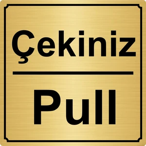 Özarslan DizaynÇekiniz/Pull 15 x 15 cm Metal Yönlendirme Levhası Altın Renk Metal