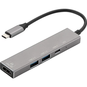 MF Product Shift 0490 4 in 1 Dönüştürücü Hub Gri 1xTYPE C Giriş  & 1xHDMI + 1x3.0 USB +1x2.0 USB +1xTYPE C Çıkış 