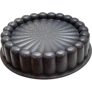 Granit Kaplama 26 cm Dilimli Tart Kalıbı Gri