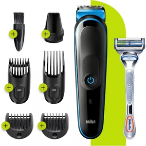 MGK 3242 Şarjlı Erkek Bakım Kiti 7in1 Kablosuz Şekillendirici  -Siyah/Mavi + Gillette Fusion ProGlide