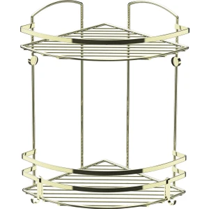 İKİ KATLI KANCALI BANYO RAFI ALTIN SARI LM008H