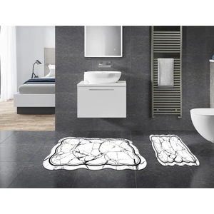 Alanur Home Defne Özel Kesim Yıkanabilir Kaymaz Taban 2'li Paspas Seti Klozet Takımı