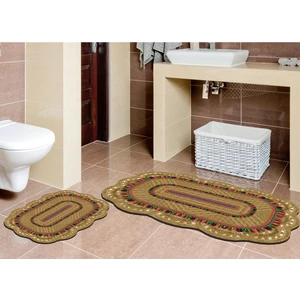Alanur Home Lilyum Özel Kesim Yıkanabilir Kaymaz Taban 2'li Paspas Seti Klozet Takımı