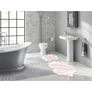 Alanur Home Papatya Özel Kesim Yıkanabilir Kaymaz Taban 2'li Paspas Seti Klozet Takımı