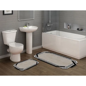 Alanur Home Fesleğen Özel Kesim Yıkanabilir Kaymaz Taban 2'li Paspas Seti Klozet Takımı