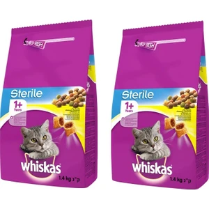 Whıskas Tavuklu Kuru Kısır Kedi Maması 1.4 kg 2'li