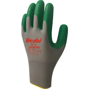 Pl-17 Legend Lateks Kaplı Polyester Örme İş Eldiveni Yeşil No: 10