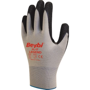 Pl-17 Legend Lateks Kaplı Polyester Örme İş Eldiveni Siyah No: 9