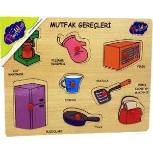 Ahşap Tutmalı Puzzle Mutfak Gereçleri
