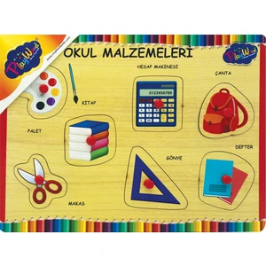 Ahşap Tutmalı Puzzle Okul Malzemeleri