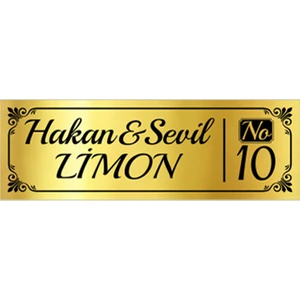 Metal Altın Kapı Isimliği 112A
