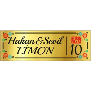 Metal Altın Kapı Isimliği 116A