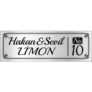 Metal Gümüş Kapı Isimliği 117G