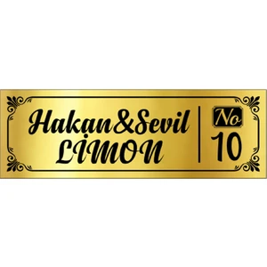 Metal Altın Kapı Isimliği 120A