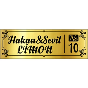 Metal Altın Kapı Isimliği 121A