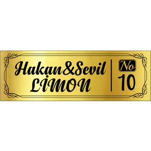 Metal Gümüş Kapı Isimliği 122G