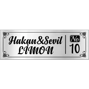 Metal Gümüş Kapı Isimliği 123G
