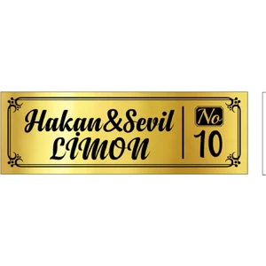 Metal Altın Kapı Isimliği 125A