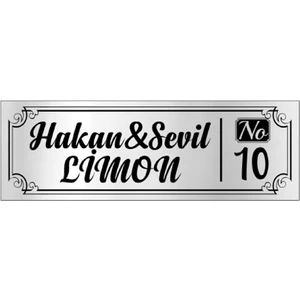 Metal Gümüş Kapı Isimliği 126G