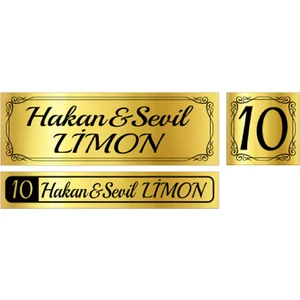 Metal Altın Kapı Isimliği 130A