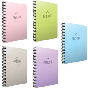 Pastoral Spiralli A4 72 Yaprak Pp Kapak Defter Seti Çizgisiz-Düz 5'li