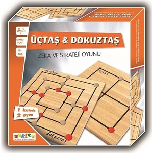 Üçtaş Dokuztaş (3 Taş 9 Taş) Zeka Strateji Oyunu