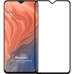 Oppo Reno Z Tam Kaplayan Temperli Cam Ekran Koruyucu Siyah