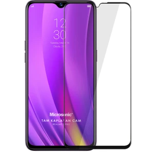 Realme 3 Pro Tam Kaplayan Temperli Cam Ekran Koruyucu Siyah