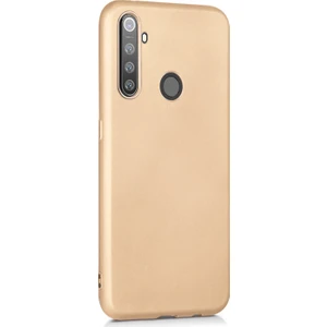 Matte Silicone Realme 5 Pro Kılıf Gold