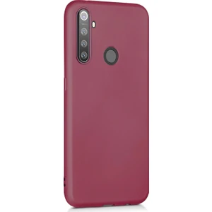 Matte Silicone Realme 5 Pro Kılıf Mor