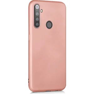 Matte Silicone Realme 5 Pro Kılıf Rose Gold