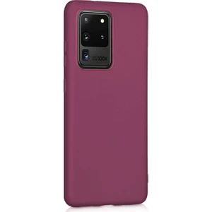 Matte Silicone Samsung Galaxy S20 Ultra Kılıf Mor