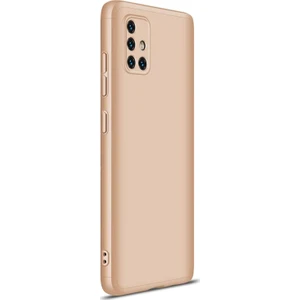 Samsung Galaxy A51 Kılıf Double Dip 360 Protective Gold