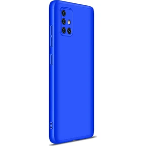 Samsung Galaxy A71 Kılıf Double Dip 360 Protective Mavi