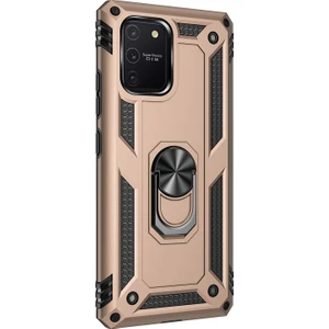 Samsung Galaxy S10 Lite Kılıf Military Ring Holder Gold