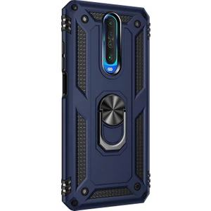 Xiaomi Redmi K30 Kılıf Military Ring Holder Lacivert