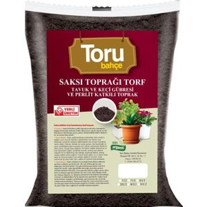 Toru Bahçe Saksı ve Bahçe Toprağı Torf Tavuk Keçi Gübreli ve Perlit Katkılı Toprak 50 lt
