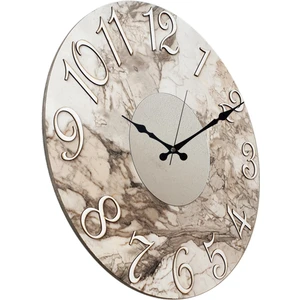 Mermer Desenli Aynalı Duvar Saati