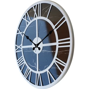 Mermer Desenli Metal Duvar Saati