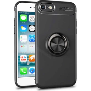 Case 4U Apple iPhone SE 2020 Kılıf Autofocus Shockprof Ravel Yüzüklü Standlı Slikon Kapak Siyah