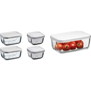 Snowbox  5 Parça Beyaz Kapak Saklama Kabı