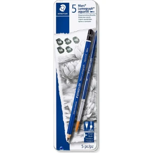 100A G6 Mars Lumograph Aquarell Kurşun Kalem Fırça 5'li Set