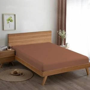 Tek Kişilik Penye Lastikli Çarşaf 100 x 200 Cm KakaoKahverengi