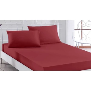 Tek Kişilik Penye Lastikli Çarşaf 100 x 200 Cm Bordo