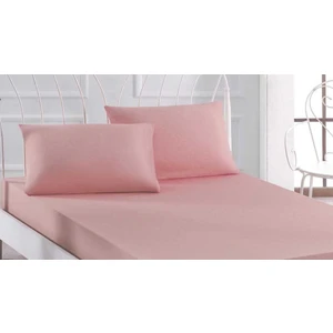 Tek Kişilik Penye Lastikli Çarşaf 100 x 200 Cm Açık Gül Kurusu