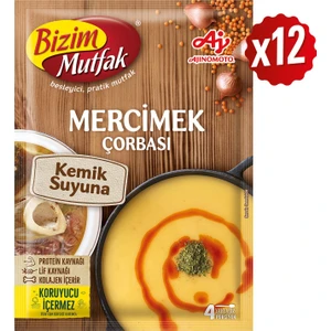 Bizim Mutfak Kemik Suyuna Mercimek Çorbası 72 gr 12'li Paket