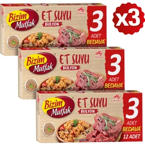 Bizim Mutfak Et Suyu Bulyon 12'li 120 gr x 3'lü Paket