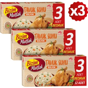 Bizim Mutfak Tavuk Suyu Bulyon 12'li 120 gr x  3'lü Paket