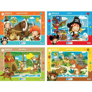 Blue Focus Frame Puzzle - 4'lü Set