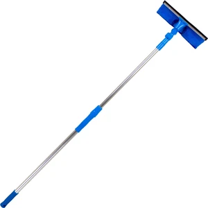 Turuncu Koli Teleskopik Camsil Oynar Başlıklı Cam Silme Aparatı Mikrofiber Çekçek